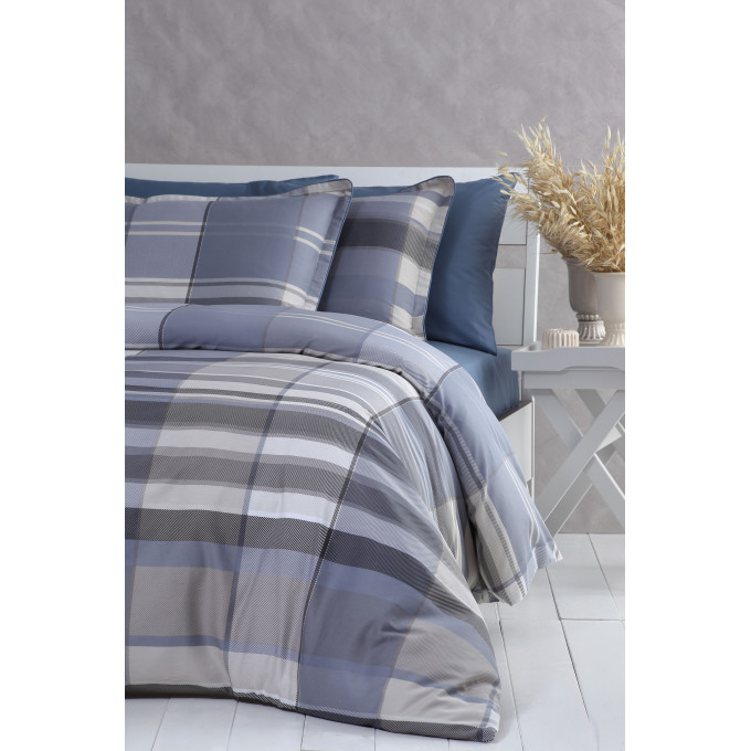 KING SIZE PEPITA BLUE